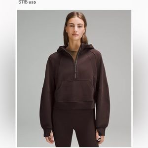 - Lululemon Scuba Half Zip hoodie M/L Brown